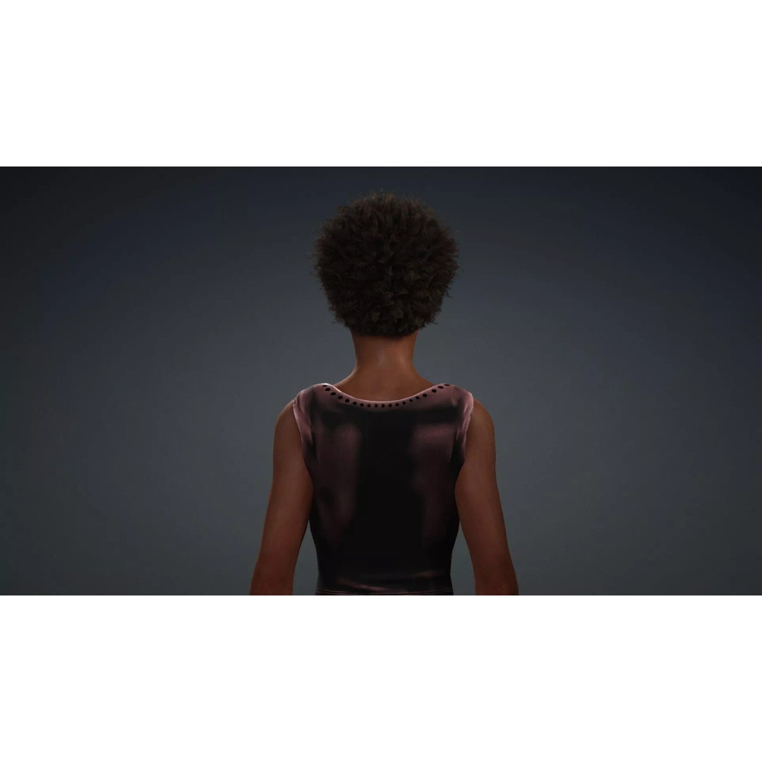 Beautiful Black Woman 3D Model – Rigged Character for Animation, FBX - View 7