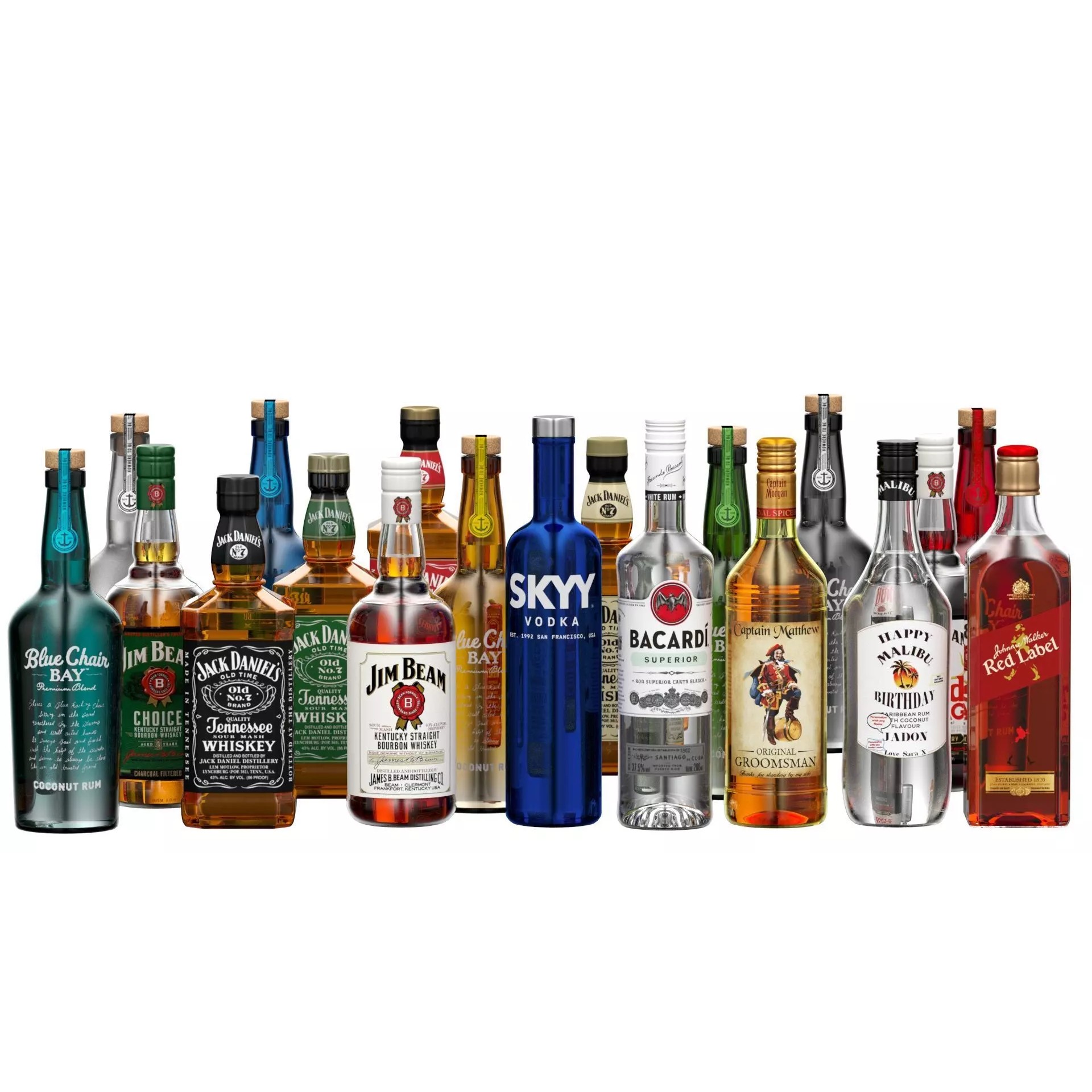 Bottles 11 - Game-Ready 3D Model - View 2