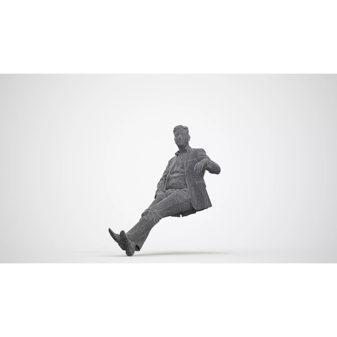 Male Adult Standing 3D Model Set – Business Attire, FBX, OBJ