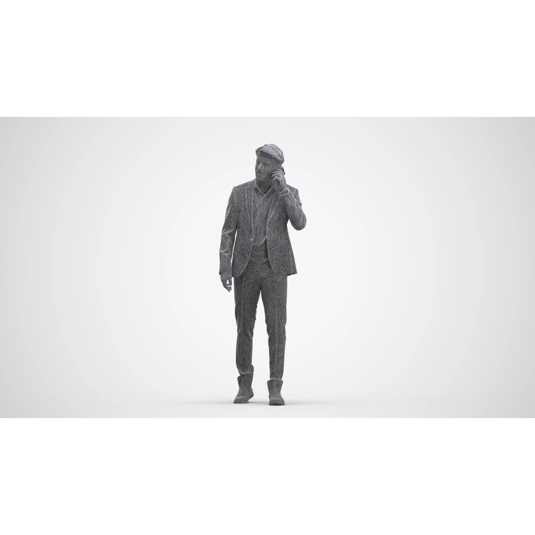 Male Adult Standing 3D Model Set – Business Attire, FBX, OBJ - View 8
