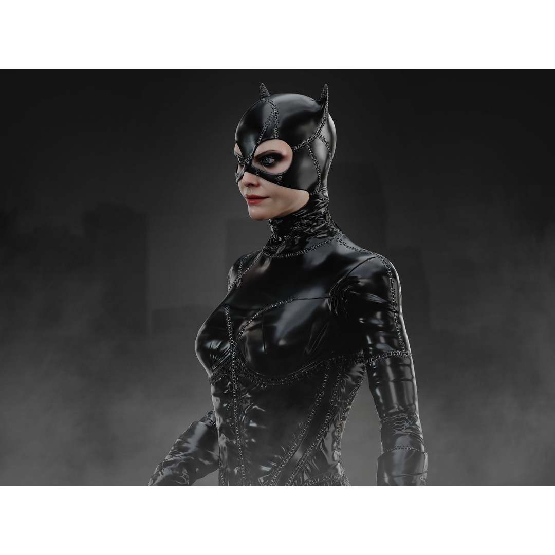 Catwoman 3D Model – Low Poly Rigged Character with PBR Textures - View 10