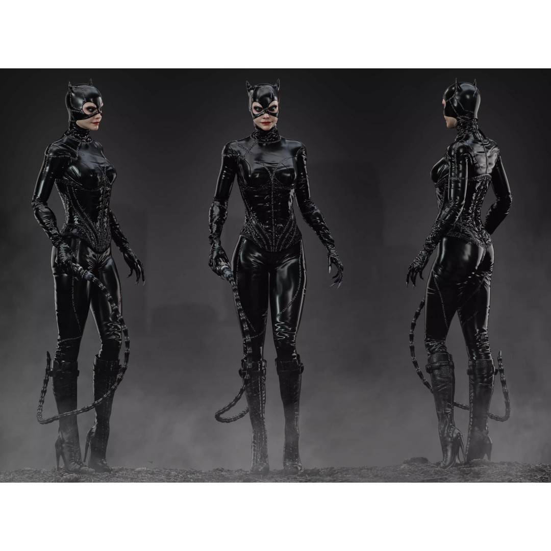 Catwoman 3D Model – Low Poly Rigged Character with PBR Textures - View 2