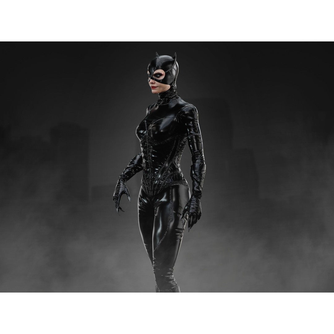 Catwoman 3D Model – Low Poly Rigged Character with PBR Textures - View 3