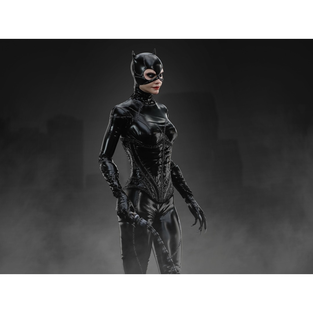 Catwoman 3D Model – Low Poly Rigged Character with PBR Textures - View 4