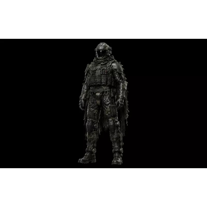 Military Exoskeleton 3D Model – Low Poly Character for Games, FBX - View 2