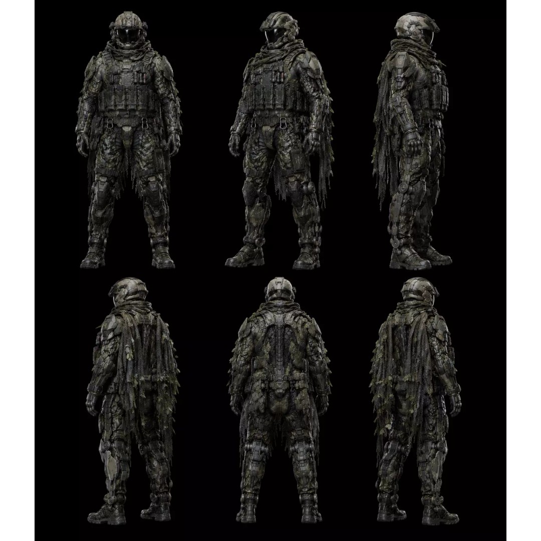 Military Exoskeleton 3D Model – Low Poly Character for Games, FBX - View 4