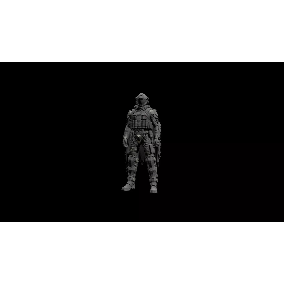 Military Exoskeleton 3D Model – Low Poly Character for Games, FBX - View 5