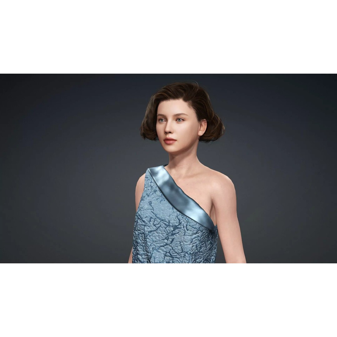 Elegant Woman Character 3D Model – Rigged Game Asset, FBX - View 10