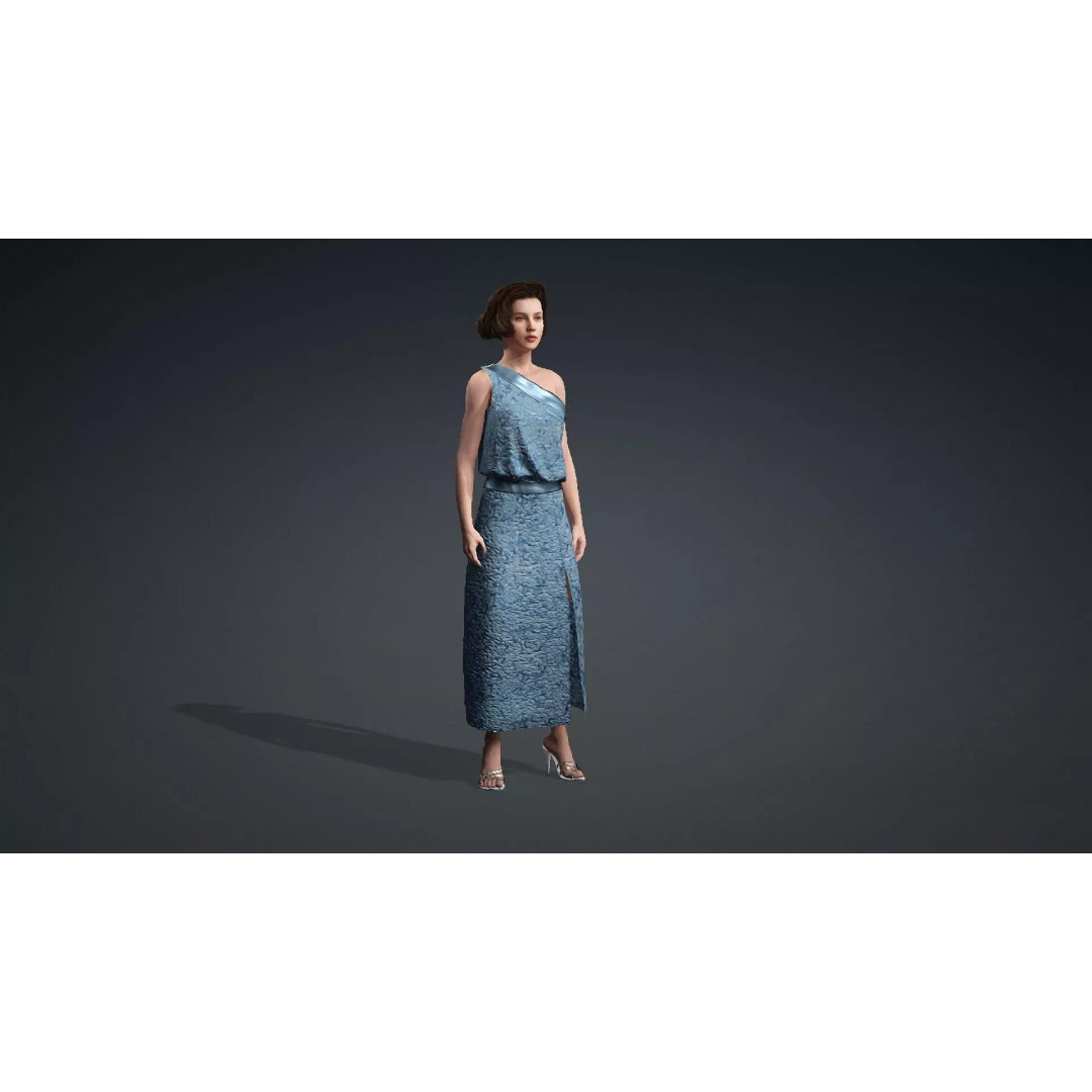 Elegant Woman Character 3D Model – Rigged Game Asset, FBX - View 11