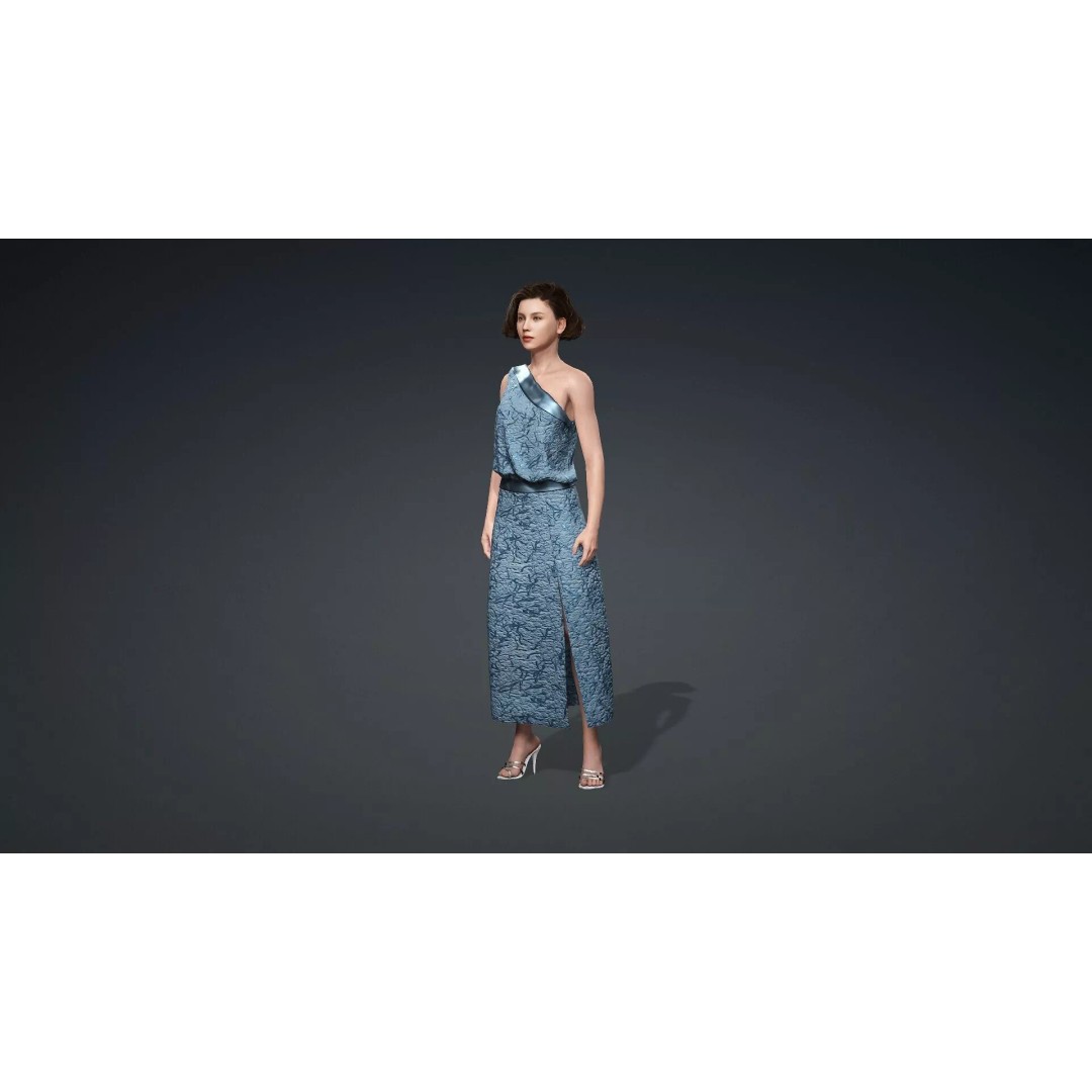 Elegant Woman Character 3D Model – Rigged Game Asset, FBX - View 12