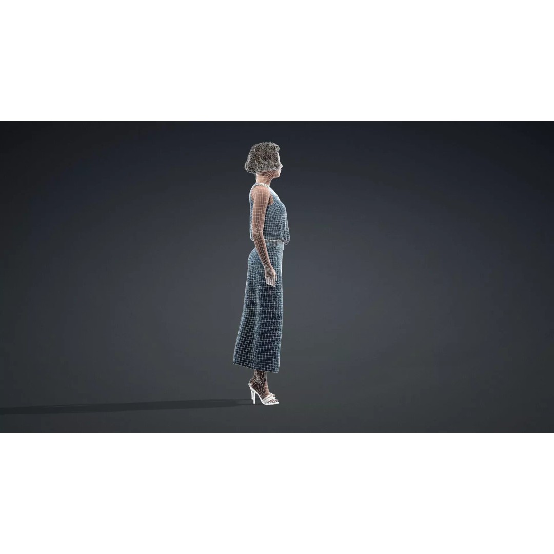 Elegant Woman Character 3D Model – Rigged Game Asset, FBX - View 14