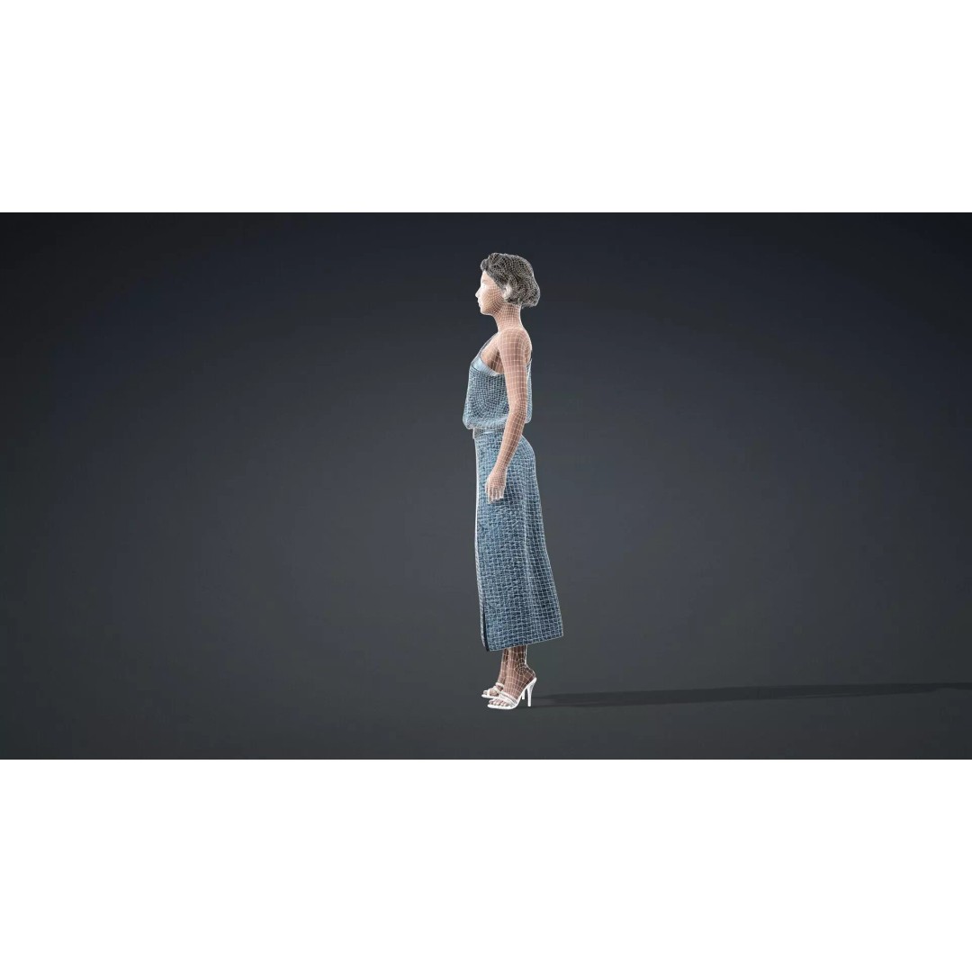 Elegant Woman Character 3D Model – Rigged Game Asset, FBX - View 15
