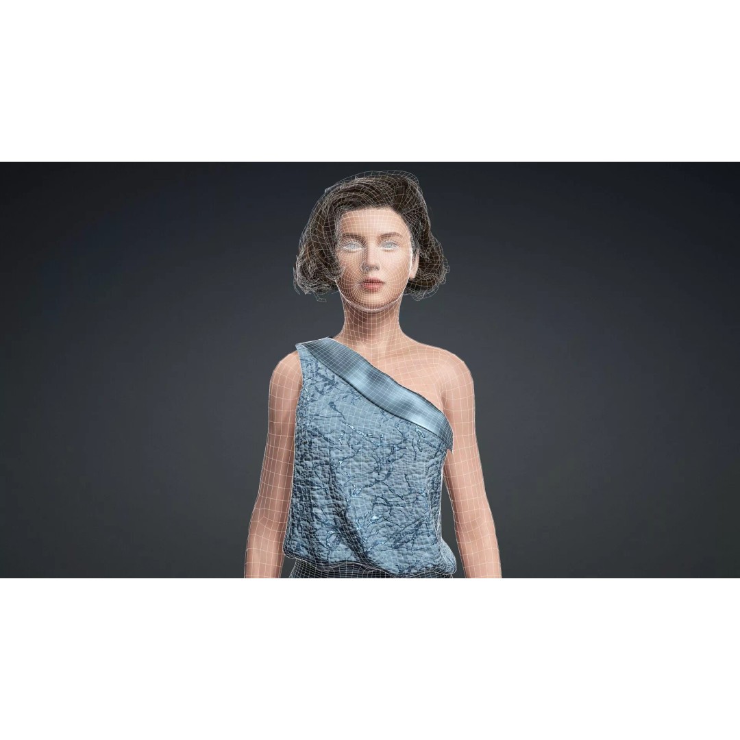 Elegant Woman Character 3D Model – Rigged Game Asset, FBX - View 18