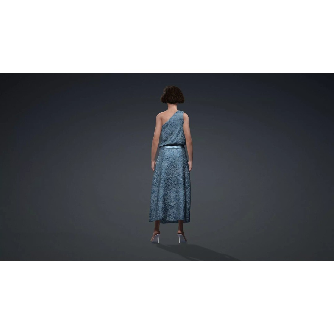 Elegant Woman Character 3D Model – Rigged Game Asset, FBX - View 6
