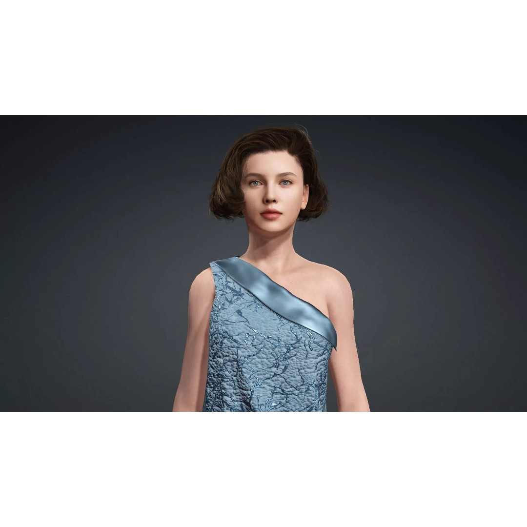 Elegant Woman Character 3D Model – Rigged Game Asset, FBX - View 8