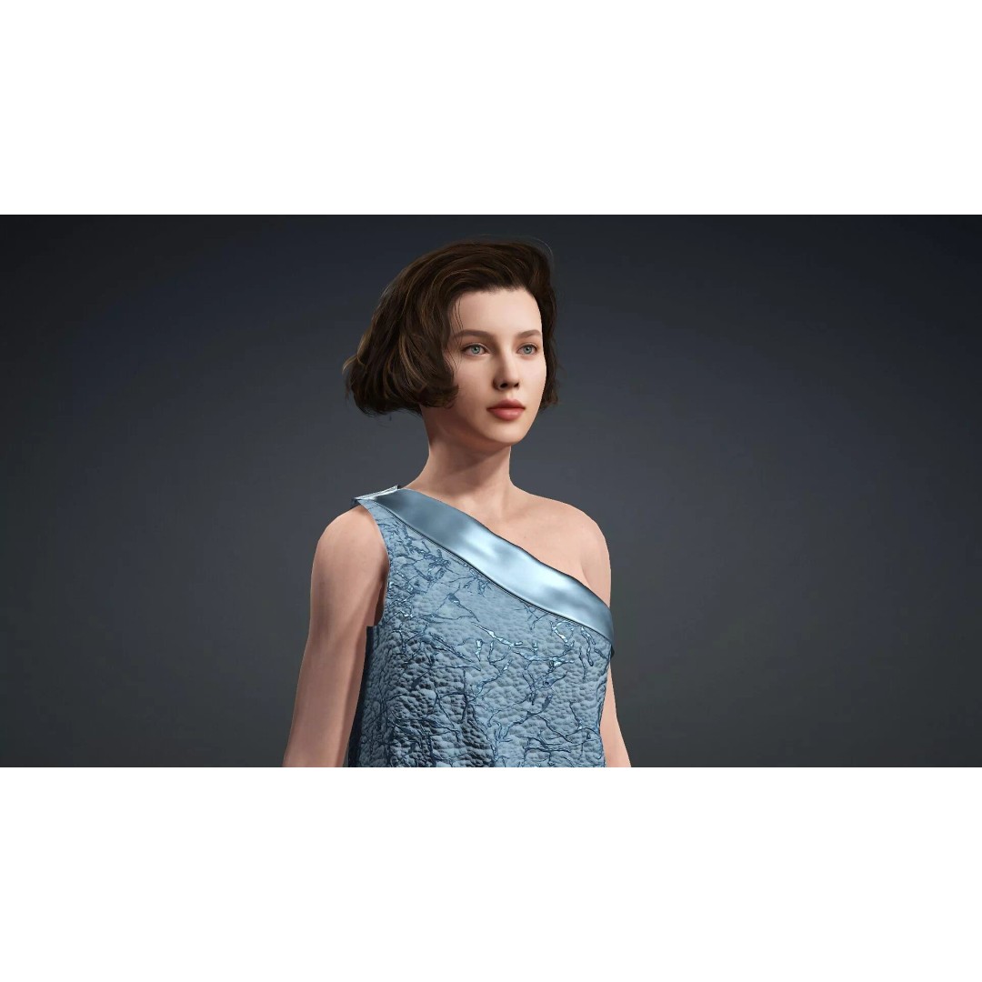 Elegant Woman Character 3D Model – Rigged Game Asset, FBX - View 9