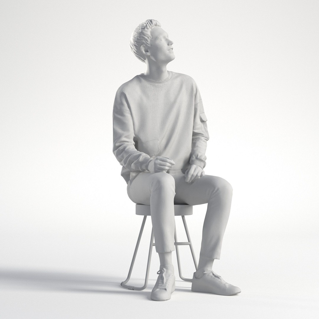 Casual Man 3D Model – Low Poly Character, FBX, Game Ready - View 10