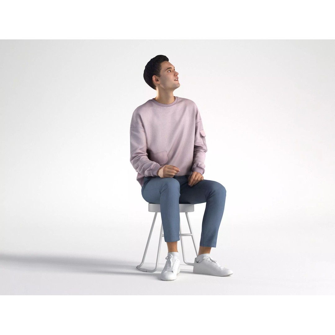 Casual Man 3D Model – Low Poly Character, FBX, Game Ready - View 2