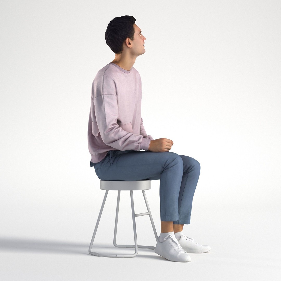 Casual Man 3D Model – Low Poly Character, FBX, Game Ready - View 3