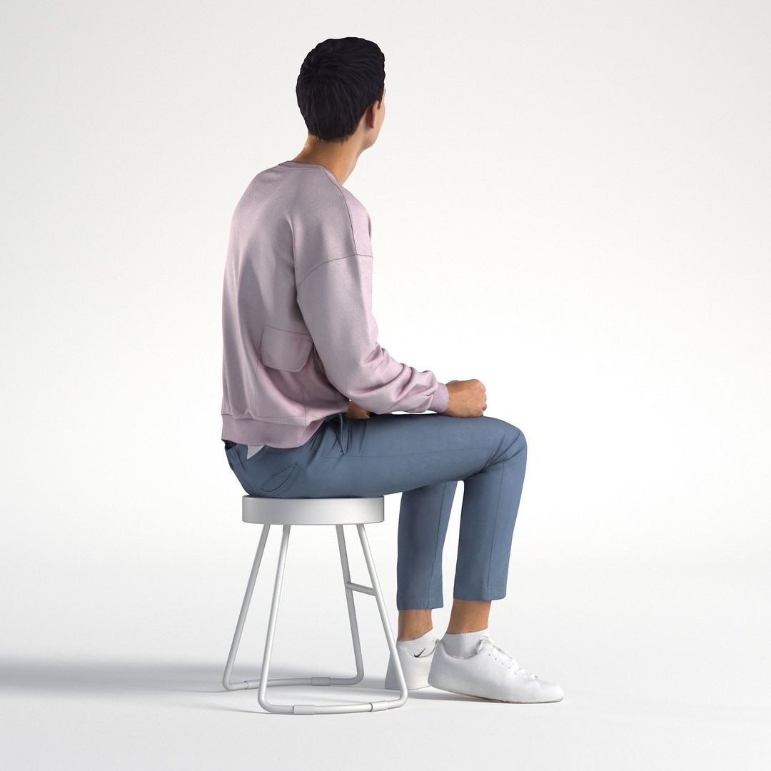 Casual Man 3D Model – Low Poly Character, FBX, Game Ready - View 4