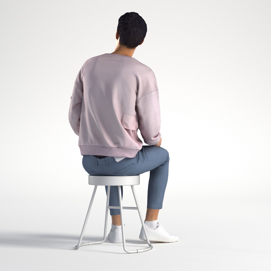 Casual Man 3D Model – Low Poly Character, FBX, Game Ready - View 5