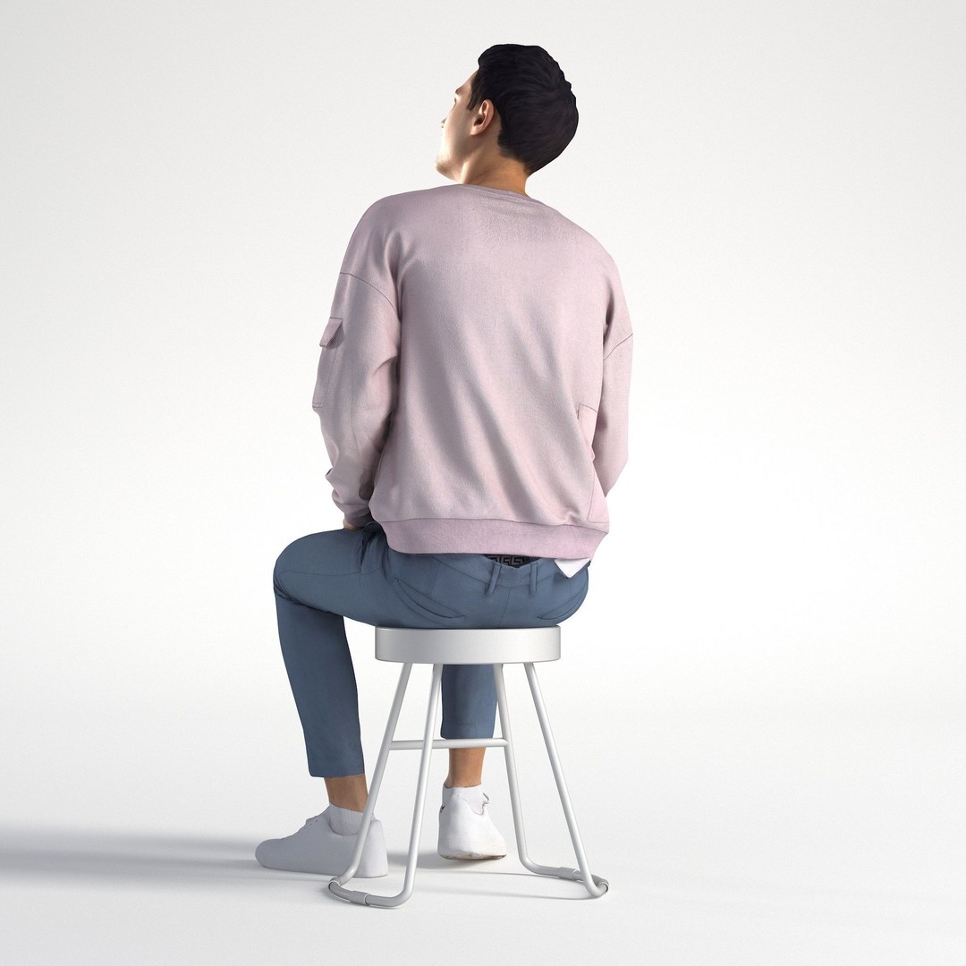 Casual Man 3D Model – Low Poly Character, FBX, Game Ready - View 6
