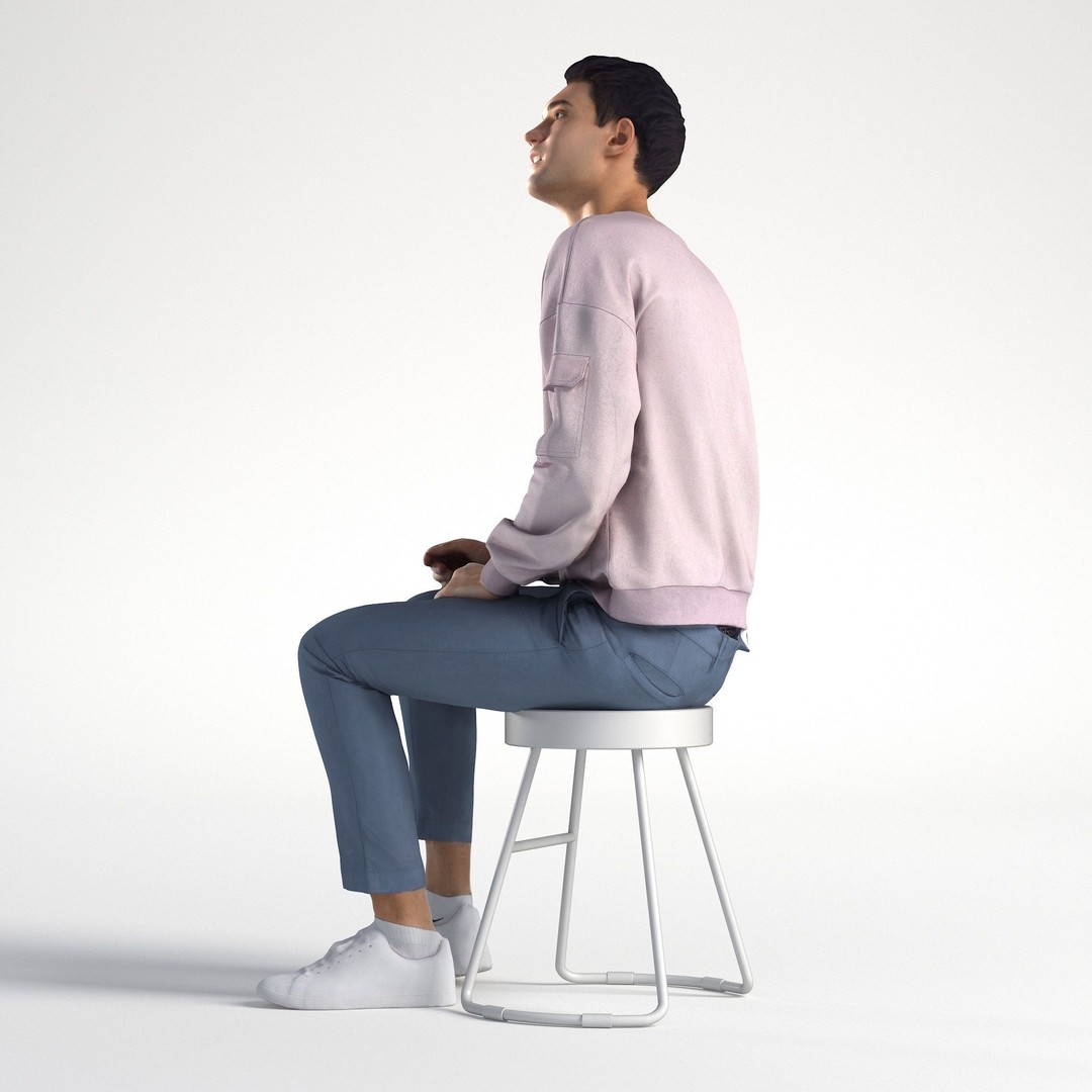 Casual Man 3D Model – Low Poly Character, FBX, Game Ready - View 7