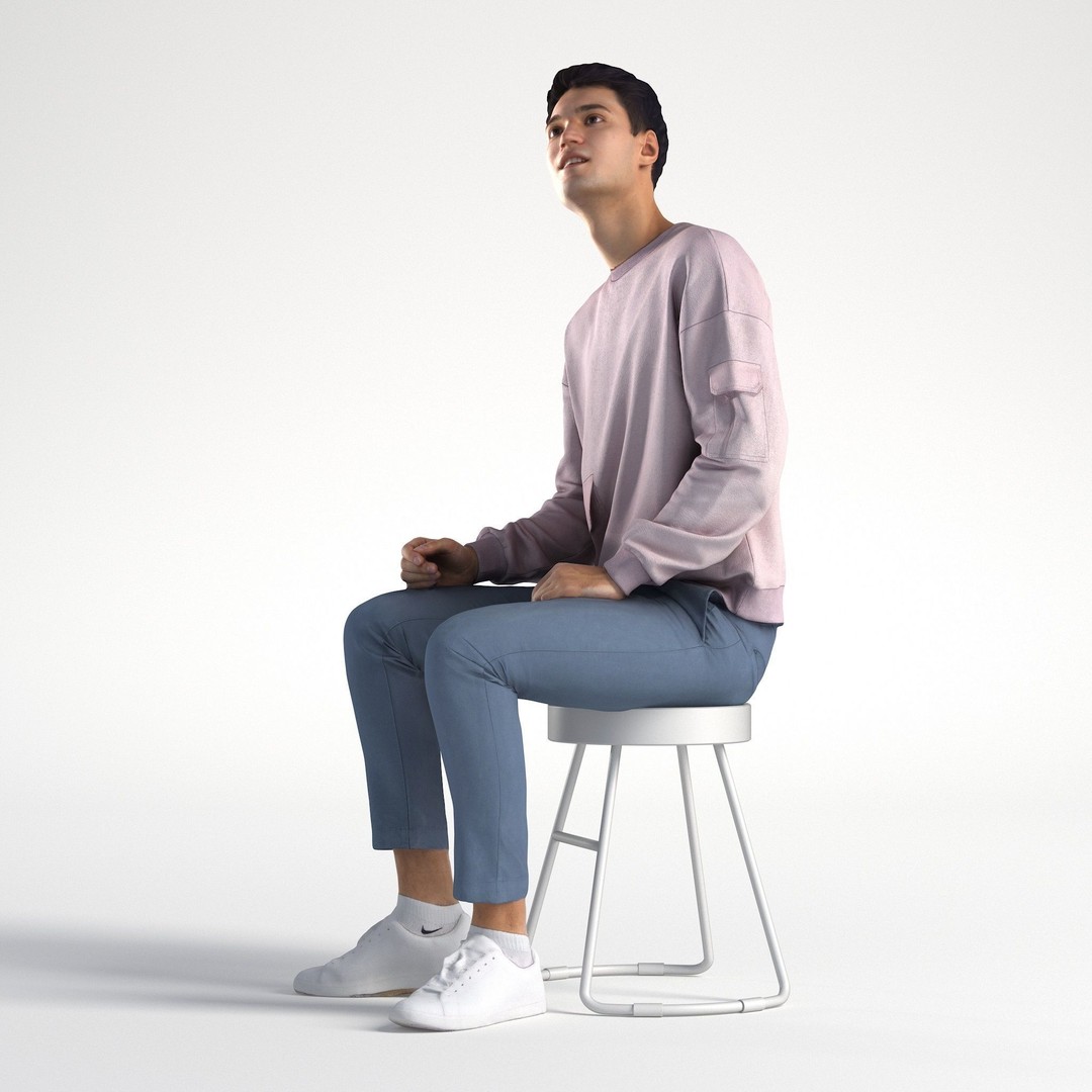 Casual Man 3D Model – Low Poly Character, FBX, Game Ready - View 8