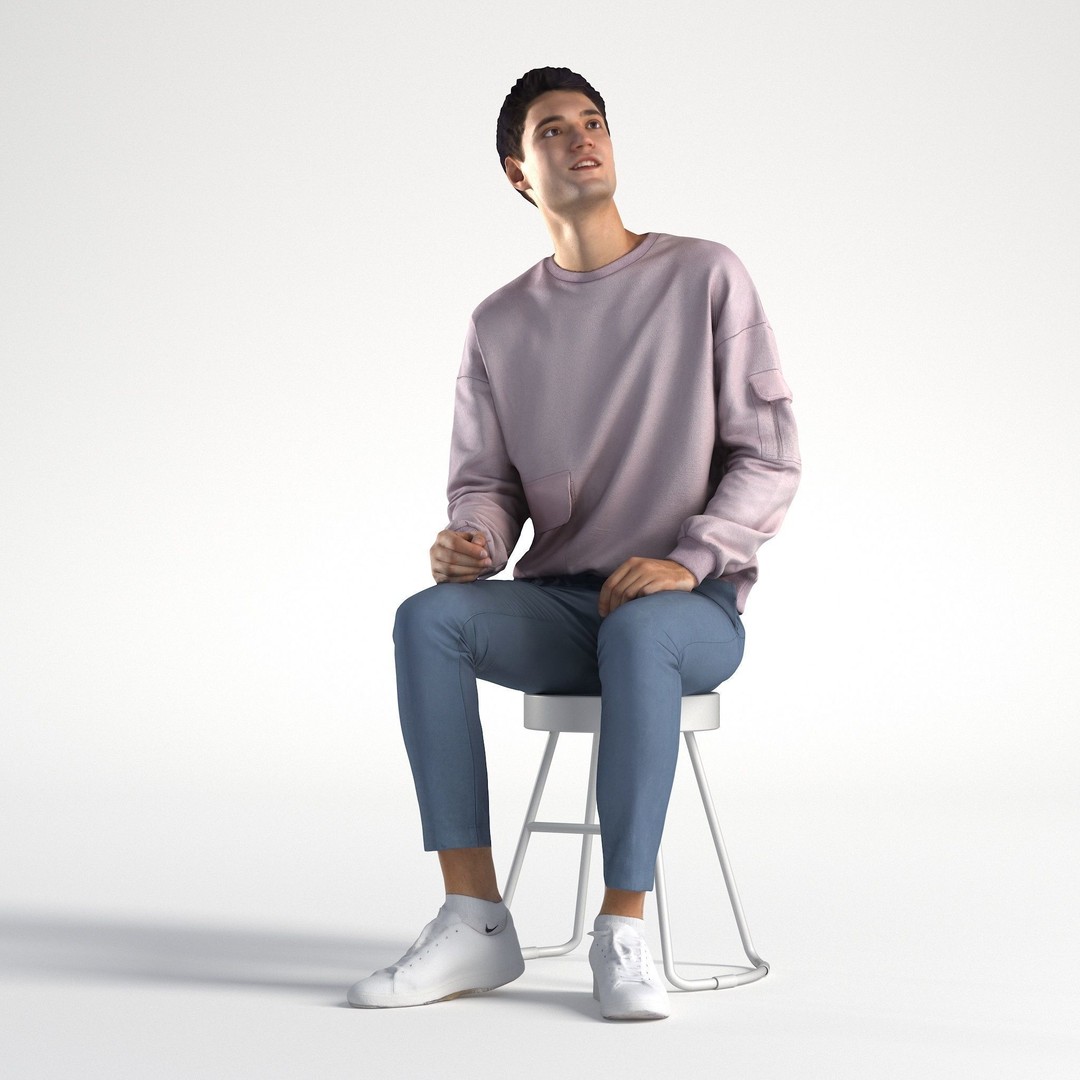 Casual Man 3D Model – Low Poly Character, FBX, Game Ready - View 9