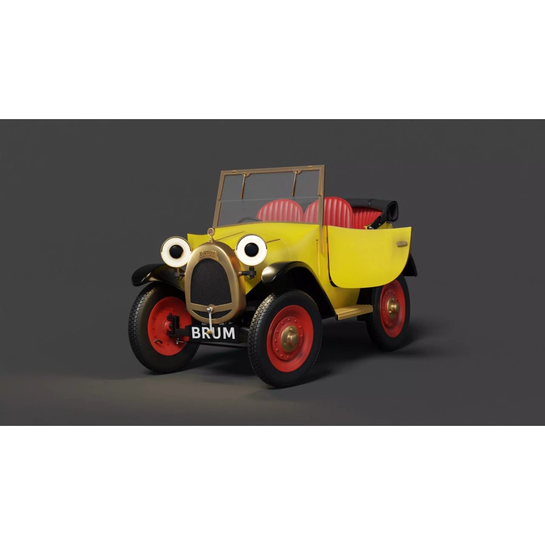 Brum Rig 3D Model – High Poly Car Rig with Blender Compatibility - View 2