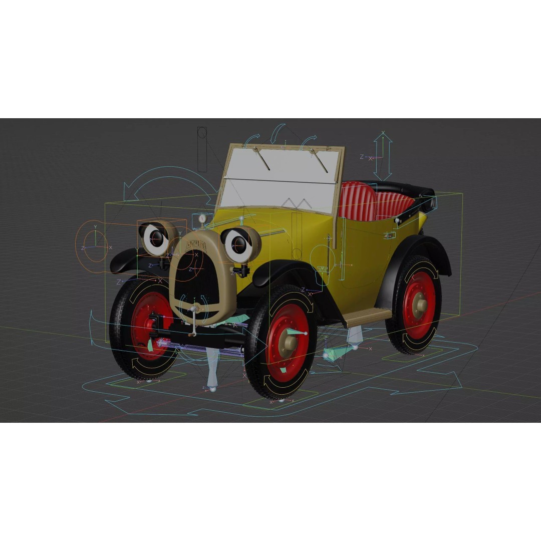 Brum Rig 3D Model – High Poly Car Rig with Blender Compatibility - View 21