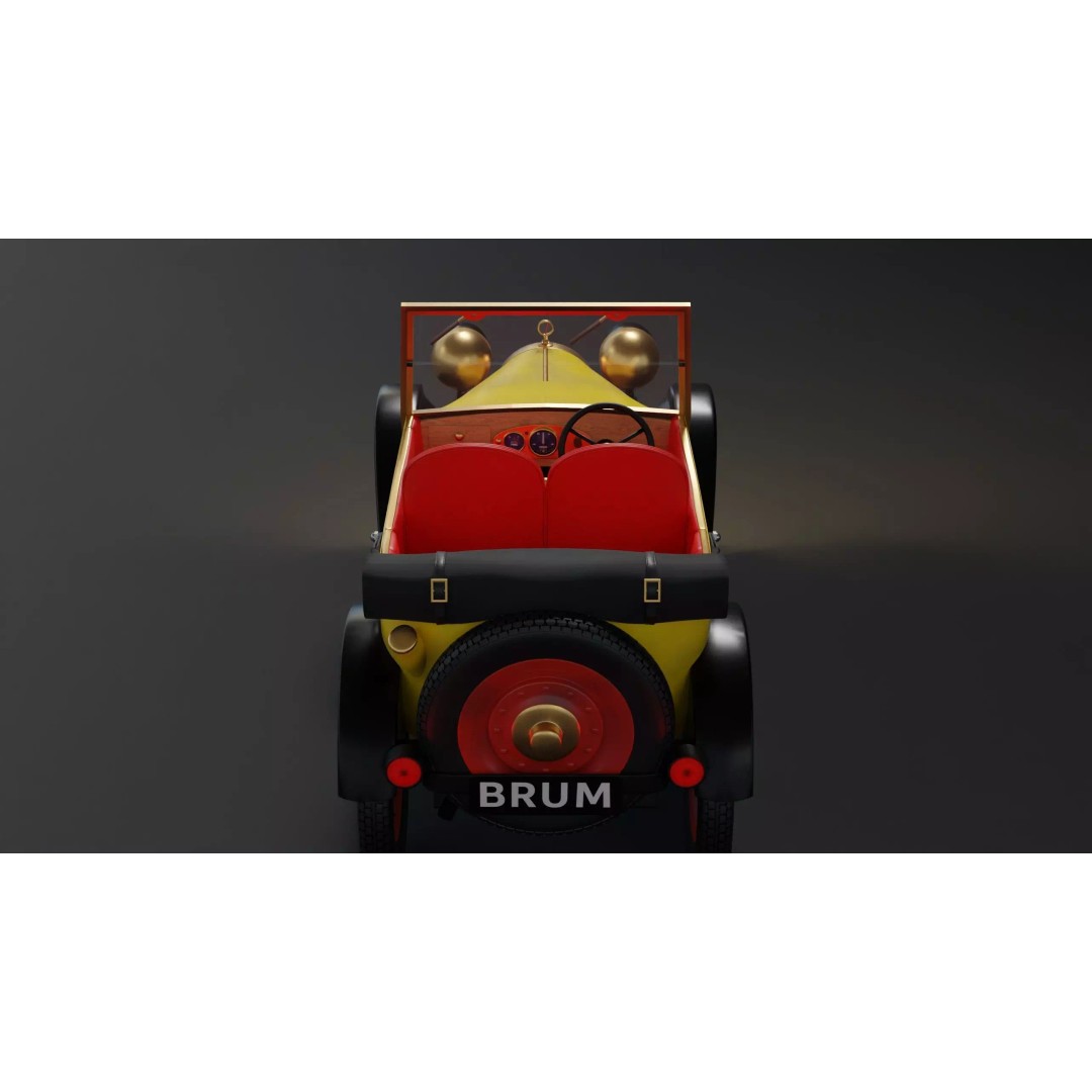 Brum Rig 3D Model – High Poly Car Rig with Blender Compatibility - View 4
