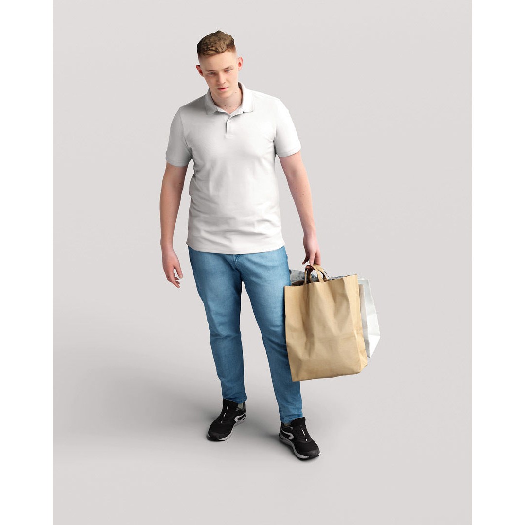 Humano Shopping Man 3D Model – Realistic PBR Character, FBX/Blender - View 10