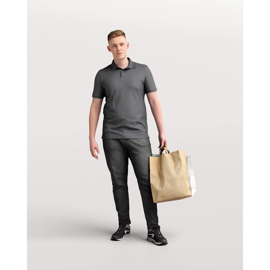 Humano Shopping Man 3D Model – Realistic PBR Character, FBX/Blender - View 11