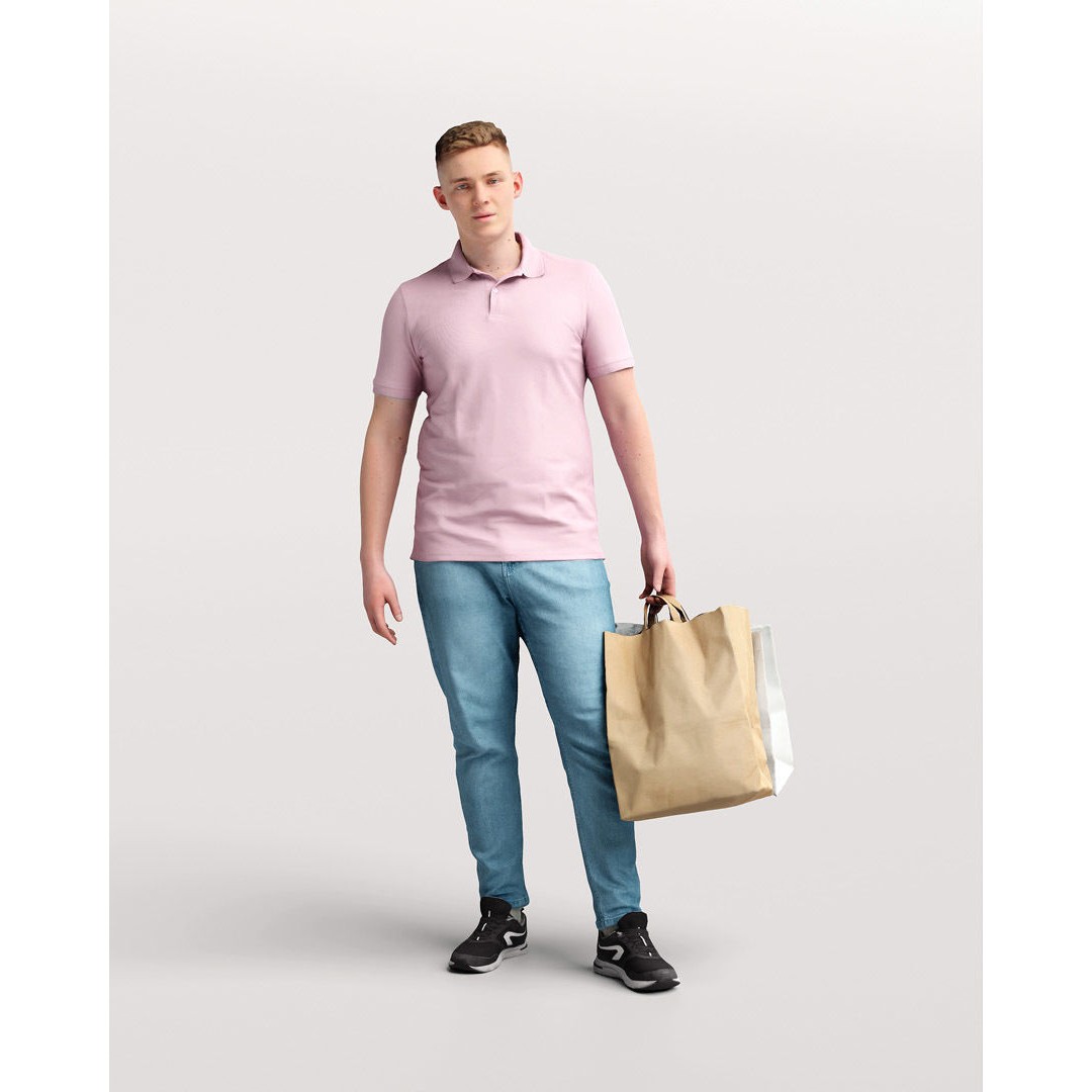 Humano Shopping Man 3D Model – Realistic PBR Character, FBX/Blender - View 12