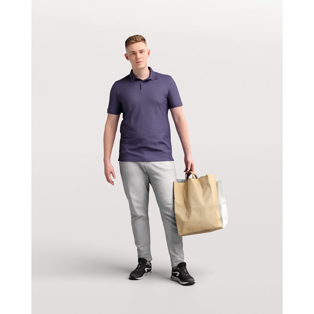 Humano Shopping Man 3D Model – Realistic PBR Character, FBX/Blender - View 13