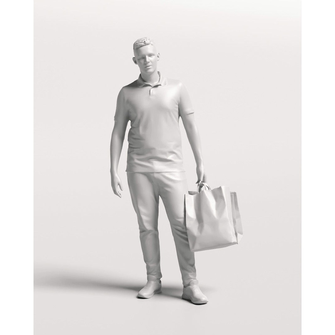 Humano Shopping Man 3D Model – Realistic PBR Character, FBX/Blender - View 14