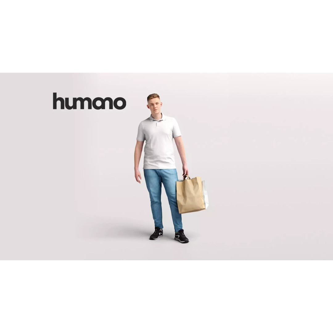 Humano Shopping Man 3D Model – Realistic PBR Character, FBX/Blender - View 2