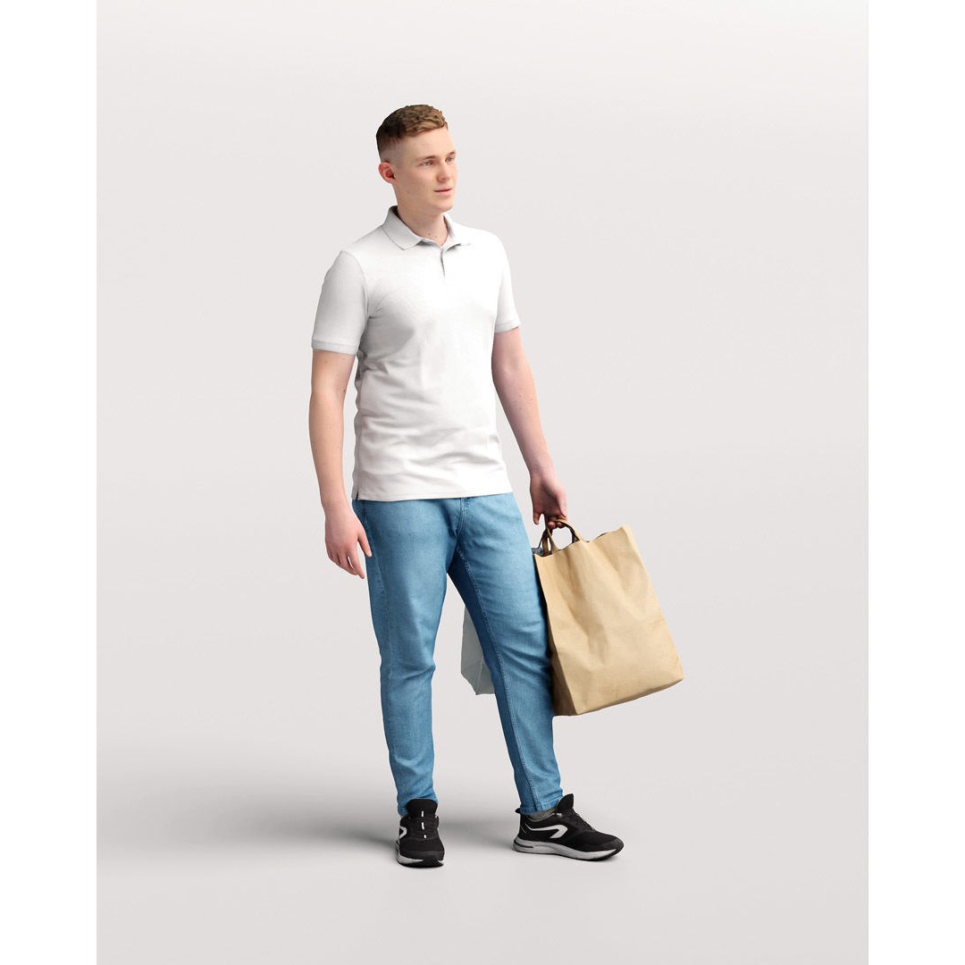 Humano Shopping Man 3D Model – Realistic PBR Character, FBX/Blender - View 4