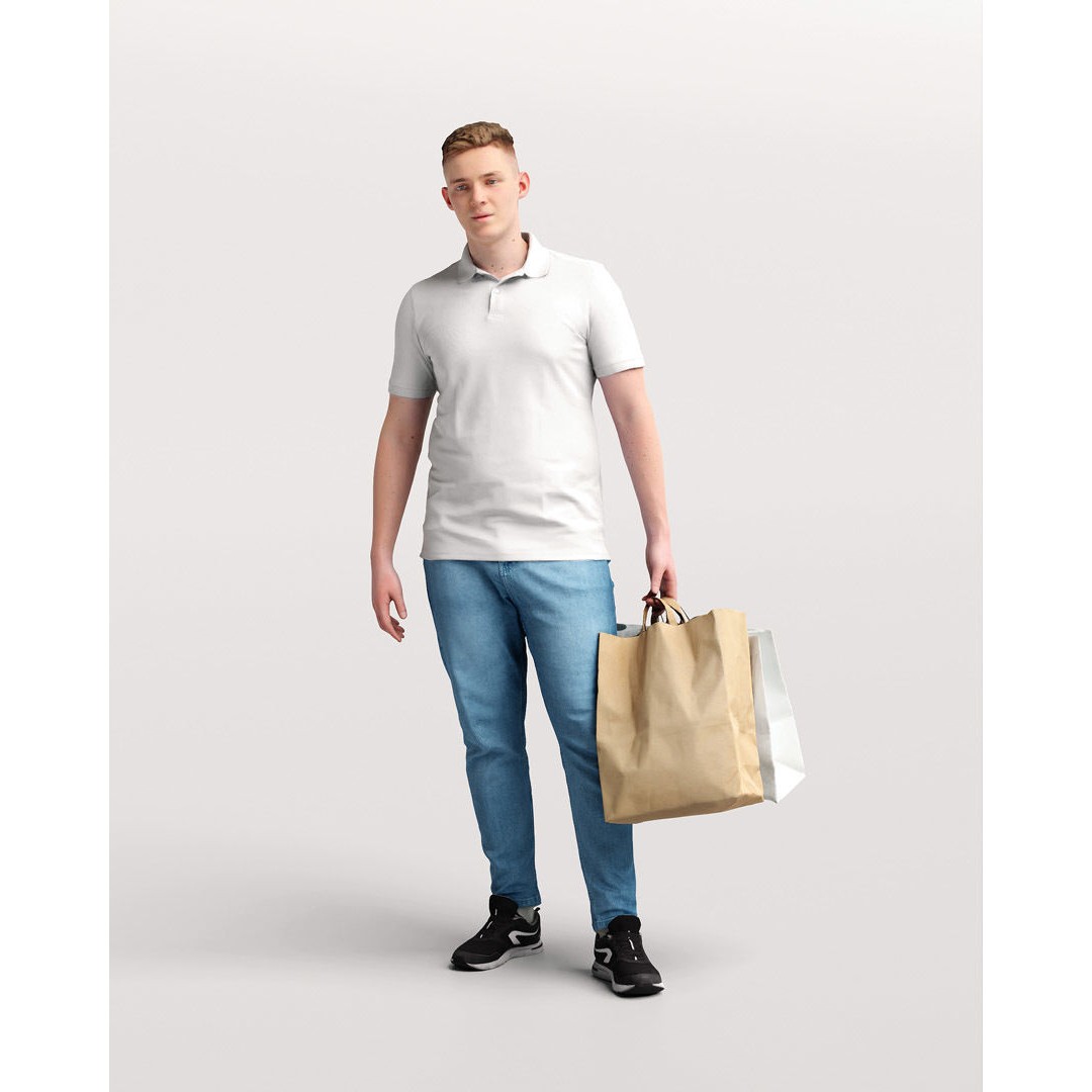 Humano Shopping Man 3D Model – Realistic PBR Character, FBX/Blender - View 5