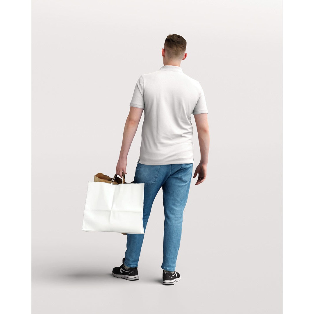 Humano Shopping Man 3D Model – Realistic PBR Character, FBX/Blender - View 6