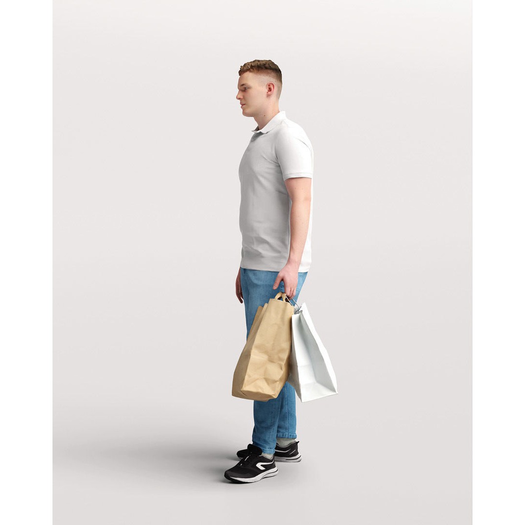 Humano Shopping Man 3D Model – Realistic PBR Character, FBX/Blender - View 7
