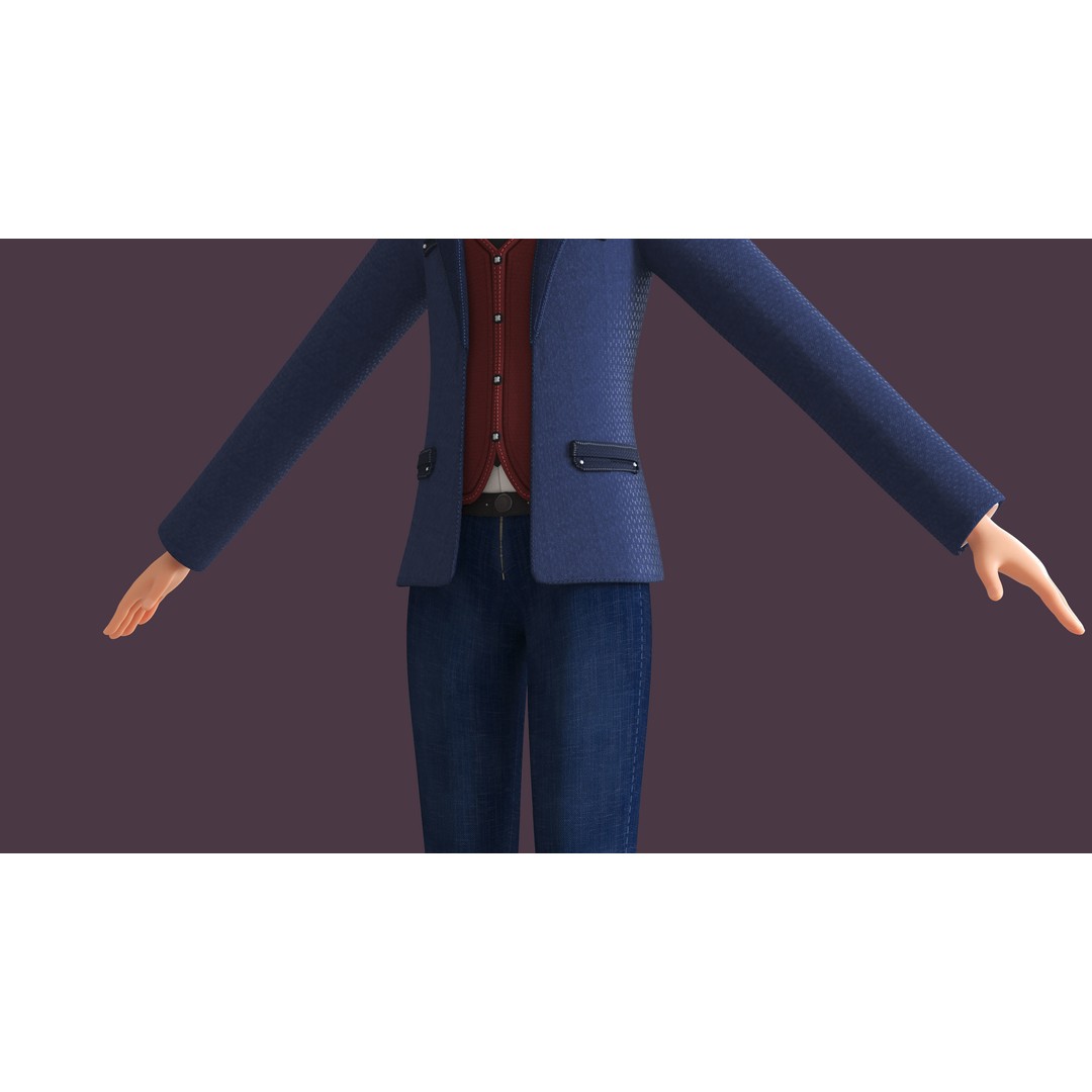 Cartoon Family 3D Model – Low Poly Rigged Characters for Animation - View 11