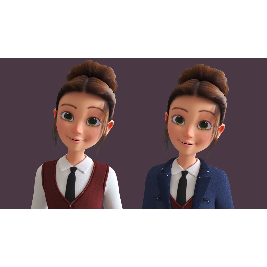Cartoon Family 3D Model – Low Poly Rigged Characters for Animation - View 21