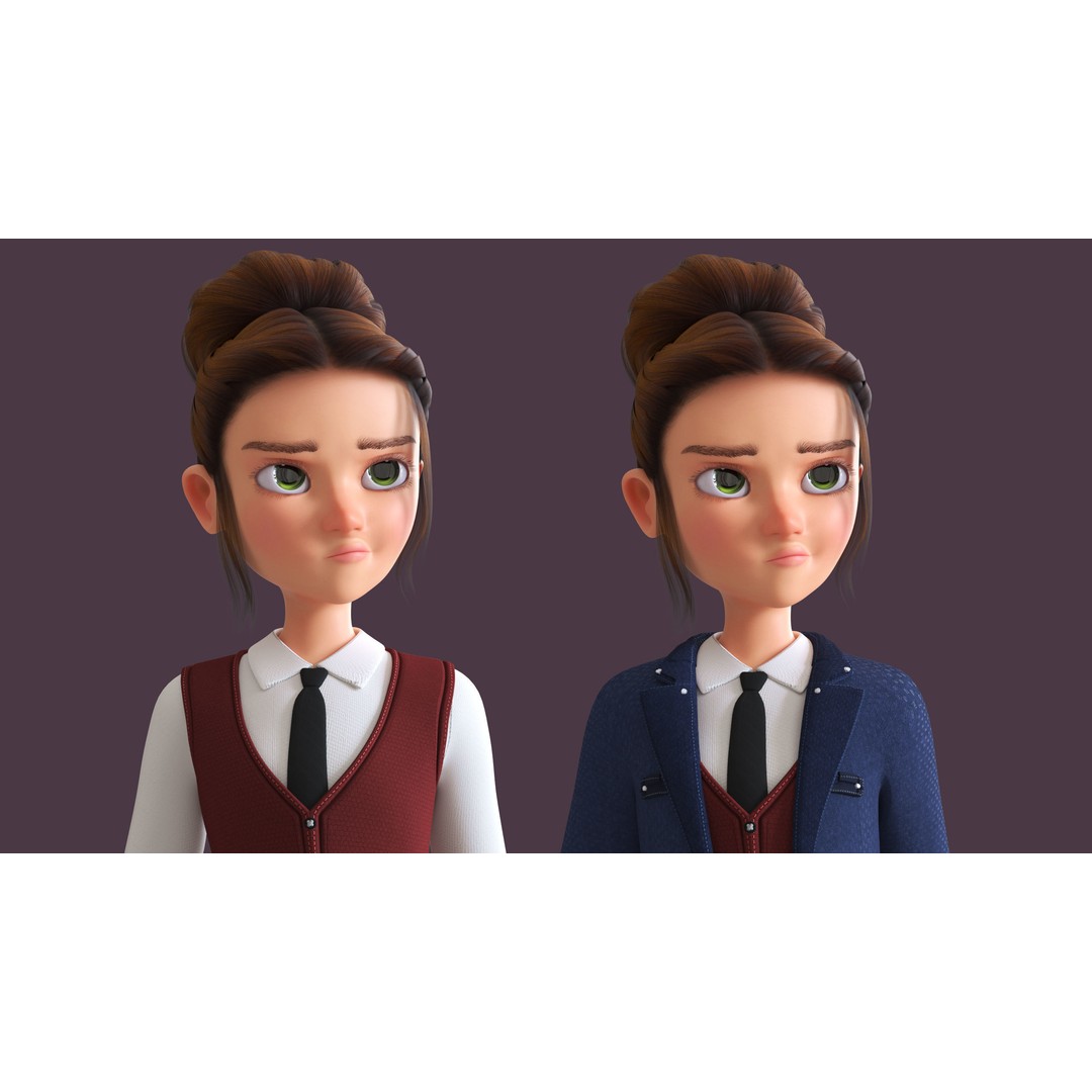 Cartoon Family 3D Model – Low Poly Rigged Characters for Animation - View 22