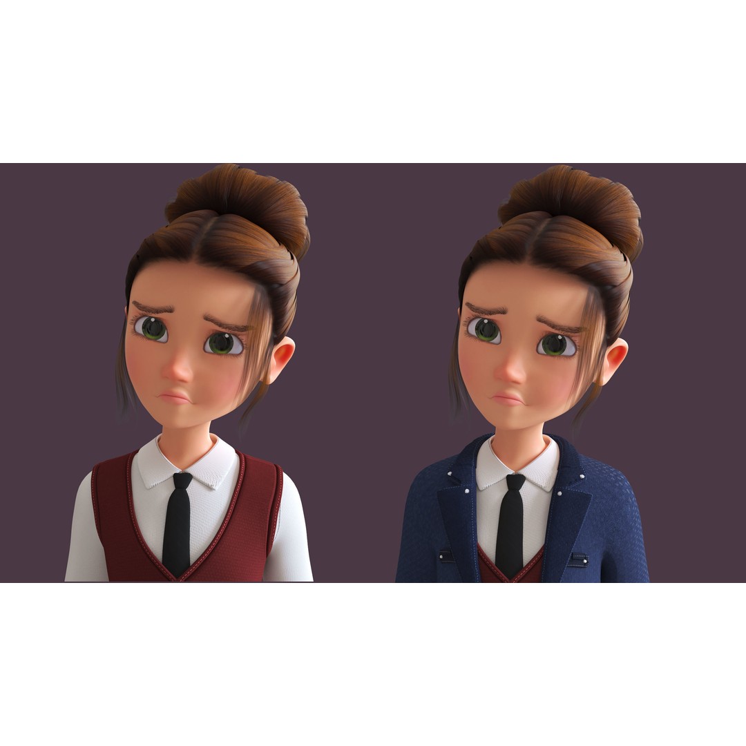 Cartoon Family 3D Model – Low Poly Rigged Characters for Animation - View 23