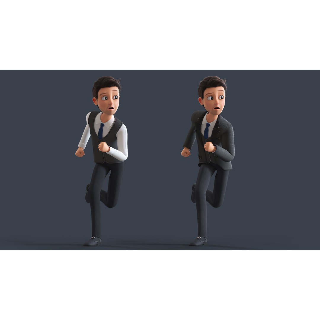 Cartoon Family 3D Model – Low Poly Rigged Characters for Animation - View 34