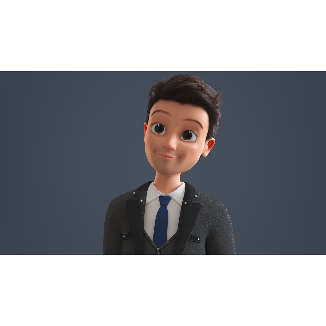 Cartoon Family 3D Model – Low Poly Rigged Characters for Animation - View 36