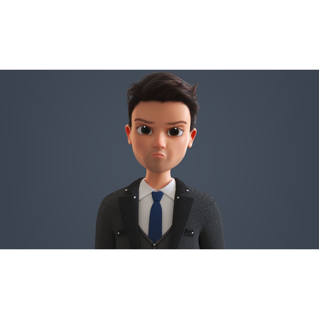 Cartoon Family 3D Model – Low Poly Rigged Characters for Animation - View 37