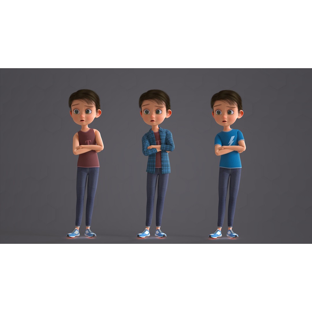 Cartoon Family 3D Model – Low Poly Rigged Characters for Animation - View 46